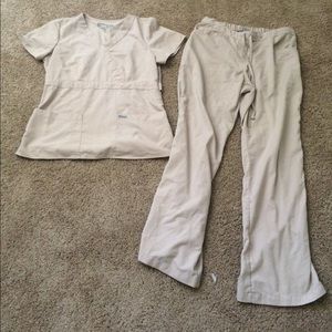 Grey's Anatomy size medium scrub set tan